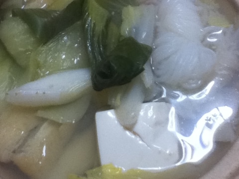 チンゲン菜と牡蠣の湯豆腐